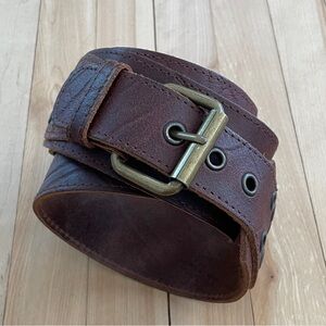 Belt Shak s3950 Statement Brown Genuine Leather Belt - Sz XL